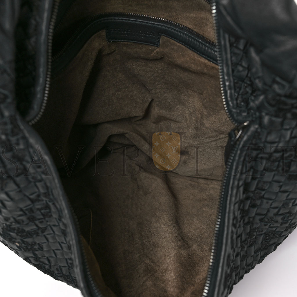 bo*te*ga Ve*ne*ta nappa velours intrecciato fuzzy medium Ve*ne*ta hobo black (38*24*3cm)